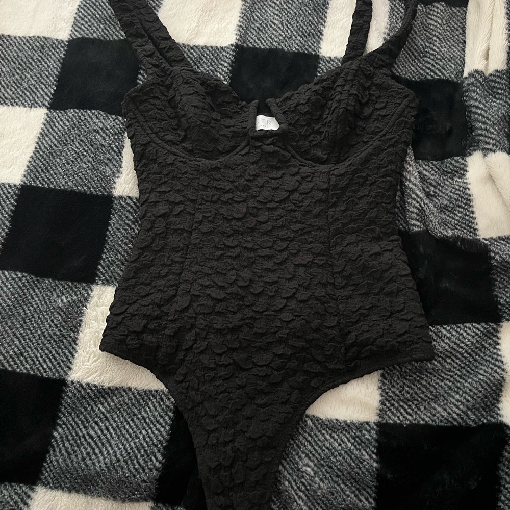Black Textured Women's Top
